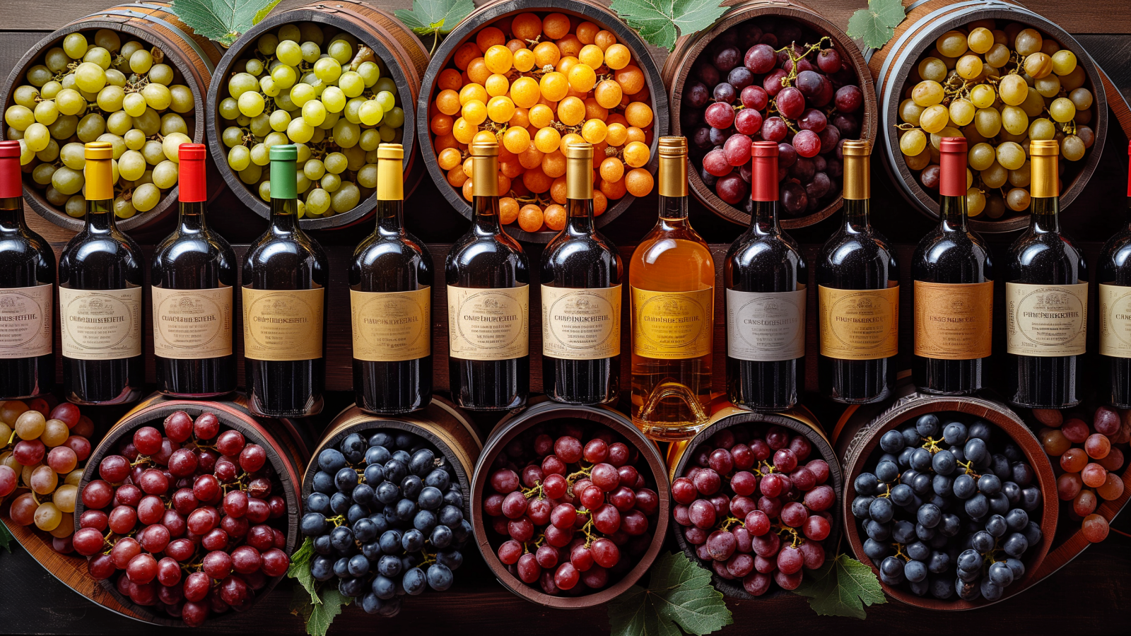 Vins — composition minimaliste, fond neutre