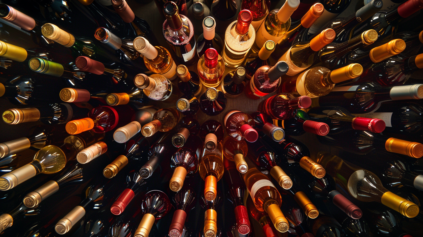 Vins — composition carrée, ambiance caviste