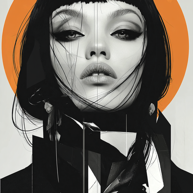 Mannequin — silhouette graphique, noir et blanc